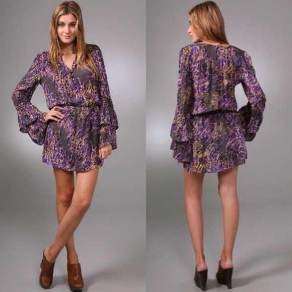 Parker bell sleeve long sleeve mini dress - Picture 2 of 10